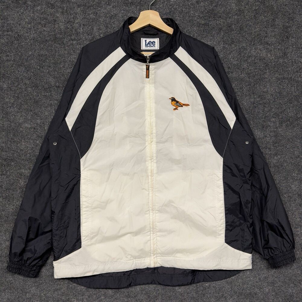 Vintage Lee Sport Baltimore Orioles MLB Windbreaker Jacket Men L Full Zip Nylon